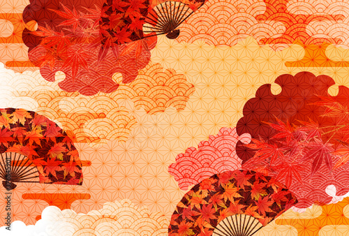 紅葉 秋 和柄 背景 Wall Mural Wallpaper Murals J Boy 紅葉 秋 和柄 背景 Wall Mural Wallpaper Murals J Boy