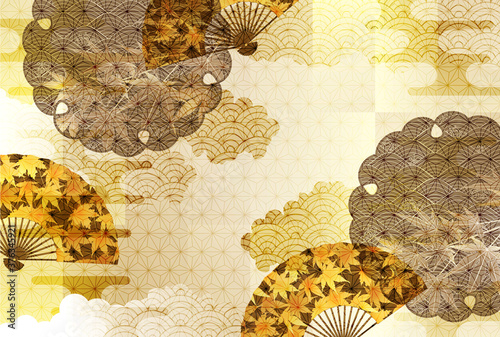 紅葉 秋 和柄 背景 Wall Mural Wallpaper Murals J Boy 紅葉 秋 和柄 背景 Wall Mural Wallpaper Murals J Boy