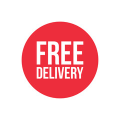 Vector Round Free Delivery Label