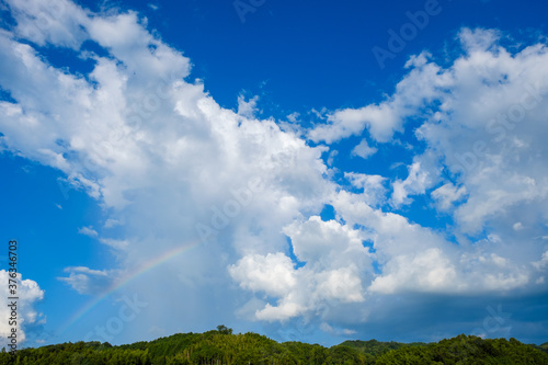 真夏の青空と虹 積乱雲 8月 背景素材 コピースペース Wall Mural Rummy Rummy 真夏の青空と虹 積乱雲 8月 背景素材 コピースペース Wall Mural Rummy Rummy