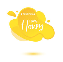 Honey vector label. Bright and shine stickers, labels, tags and banners for honey product. For badges and tags of fresh market, farmers market, eco shop, green bar, beekeeper.