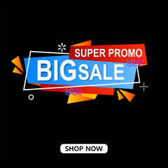 vector illustration of a flat label origami for sale promotion