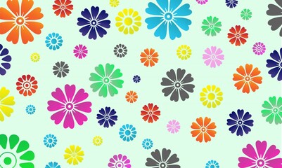 Colorful flowers pattern background for design your web poster, banner, landing page, background, template, etc.