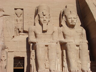 Abu Simbel in Egypt, statues, pharoahs,