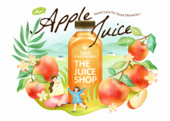 Tasty apple juice ad