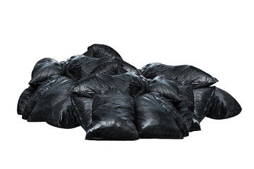 Plastic garbage bags isolated on white background