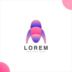 rocket modern abstract logo design with gradient color