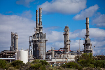 A gas fractionation plant, Australia. Industrial processing plant. Fossil Fuel, Environmental Challenge.