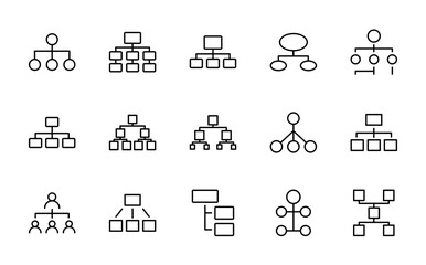 Hierarchy line icon set
