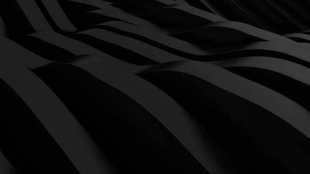 Abstract Black  Background. Parametric surface. Futuristic sci-fi landscape. Seamless Looping Animation