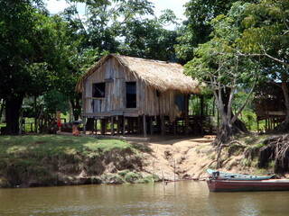 House on stilts Brazil Amazon