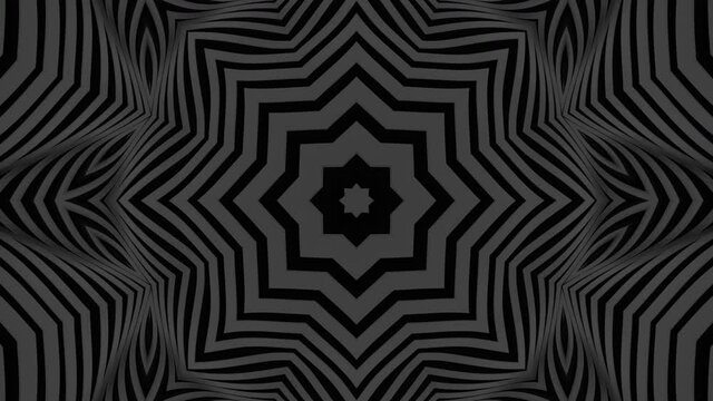 Abstract Black background. Abstract lines. Wave background. Modern parametric surface. Seamless looping animation kaleidoscope