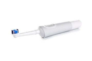 Electric tooth brush on white background