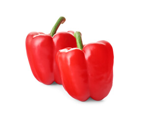 Red bell pepper on white background
