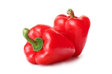 Red bell pepper on white background