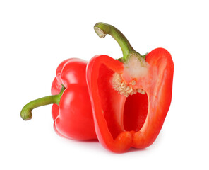 Red bell pepper on white background