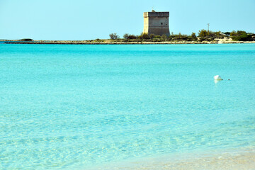 Crystalline water and white sand in Salento, Italy