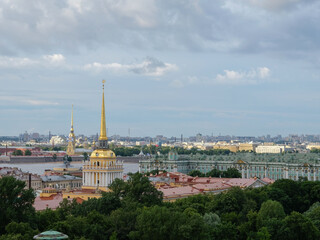 Naklejka premium Saint Petersburg aerial view in summer day