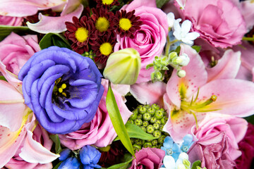 A bouquet full of pink