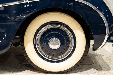 White tire of an old car