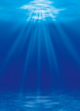 光がさす海中のイメージイラスト