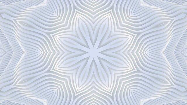 Abstract White background. Abstract lines. Wave background. Modern parametric surface. Seamless looping animation kaleidoscope