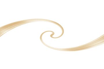 Swirled long blond hair strand on white, isolated
