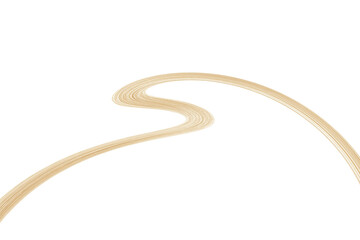 Swirled long blond hair strand on white, isolated