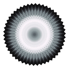 Halftone ornament, monochrome pattern. Drawing vintage style. Grunge texture. Points vintage drawing. Abstract art symbol, logo. Modern symmetric pattern. Festive art backdrop. Creative vector element