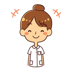 看護師　若い女性　笑顔　上半身