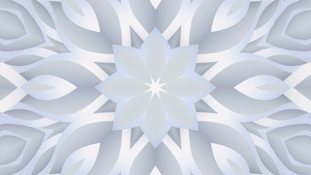 Abstract White background. Abstract lines. Wave background. Modern parametric surface. Seamless looping animation kaleidoscope