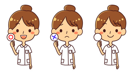看護師　若い女性　OK　NG　マルバツ　上半身