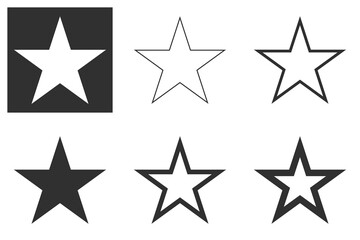 solid color star isolated on white and dark background. Vector illustration