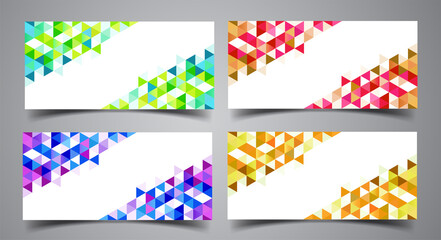 三角形が並んだ抽象的な背景デザイン、図形のパターンデザイン、カードデザインのテンプレート