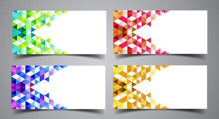 三角形が並んだ抽象的な背景デザイン、図形のパターンデザイン、カードデザインのテンプレート