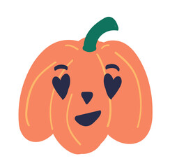 Cute halloween pumpkins. Isolated on white background. Flat style vector illustration.