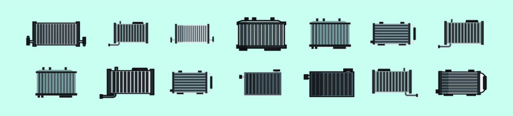 Vector Car Radiator Icon isolated on blue background