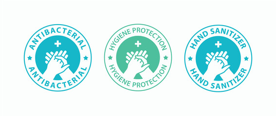 Hand gel sanitizer icons. Vector illustration.