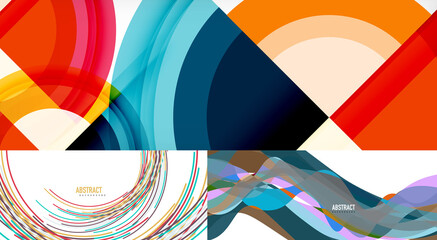 Collection of technology geometric abstract backgrounds for covers, banners, flyers and posters and other templates