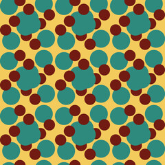 Abstract geometric seamless pattern. Geometrical ornament of circles. Vector colorful illustration. Endless texture.