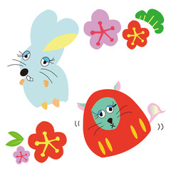 ねずみと、だるま