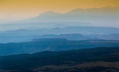 Layers of Buttes and Mesas From The  Top of Hogan Pass,Dixie National Forest, Utah, USA