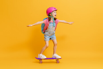 Cute child with skateboard - Powered by Adobe