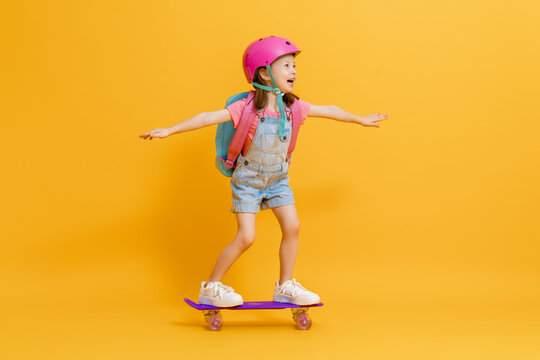 Cute child with skateboard