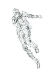 A man in motion, dancing figure, graphite drawing