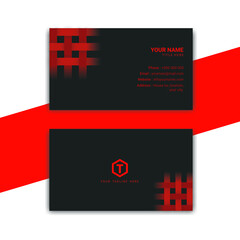 Black and red unique business card template