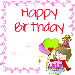 vector cartoon happy birthday card
