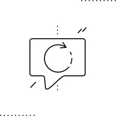 reload or reopening, reset pictogram, restart or return vector icon in outline