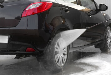 Modern automobile at car wash