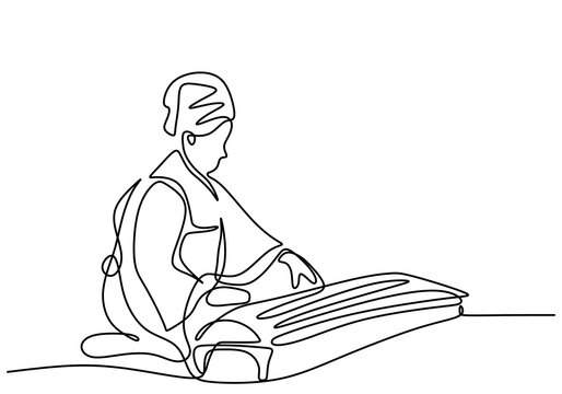 black line art person playing instrument clip art preview